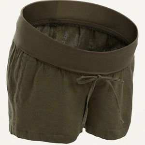 Old Navy Womens Maternity Linen Blend Fold Over Short 4” inseam